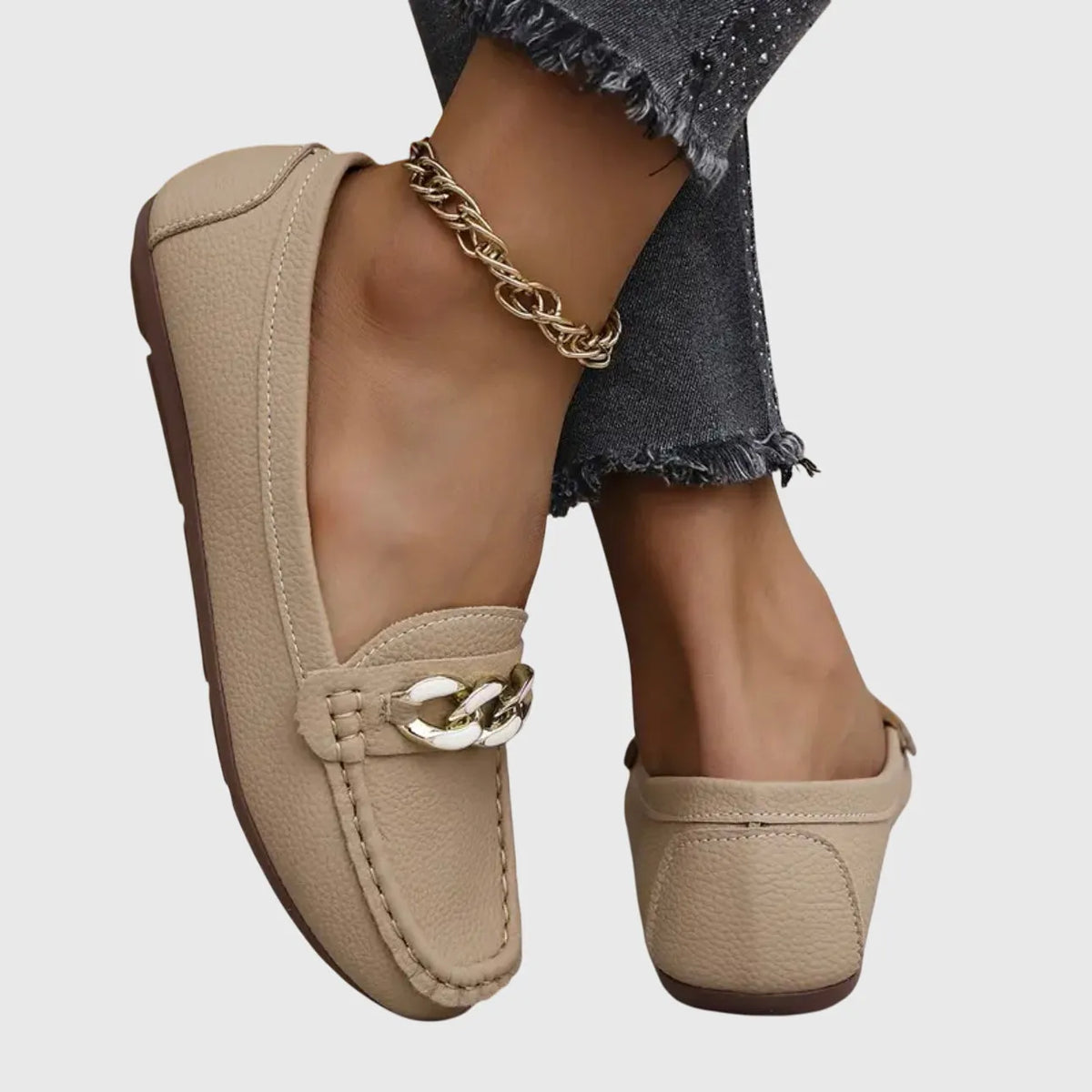 Melissa leren loafers met kettingdetail voor dames