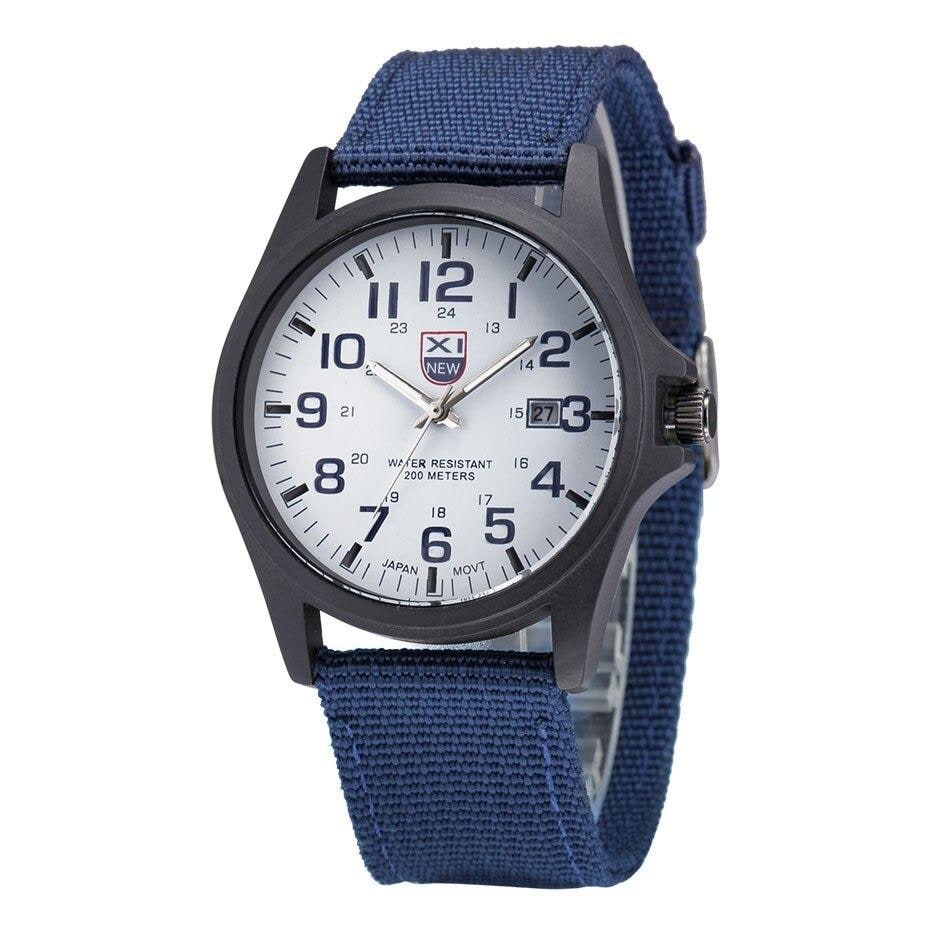 Veldhorloge voor heren, tactisch analoog met nylon band en militaire schaal voor outdooravonturen