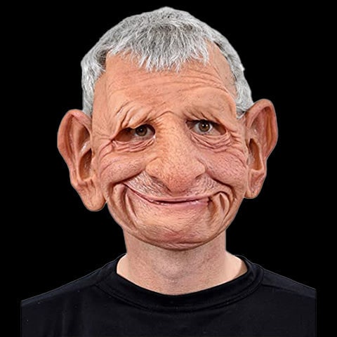 Oudemannenmasker voor heren met realistische siliconen borstkap en griezelige halloweendetails