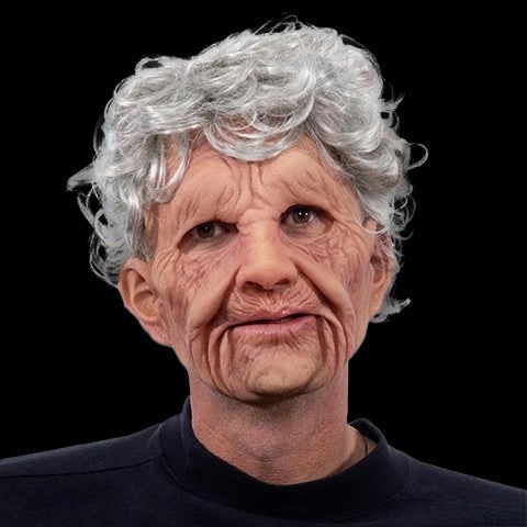 Oudemannenmasker voor heren met realistische siliconen borstkap en griezelige halloweendetails