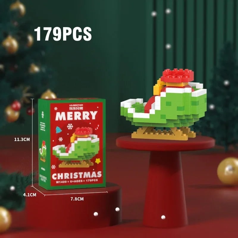 Micro bouwblokjes en minisets met feestelijke kerstfiguren