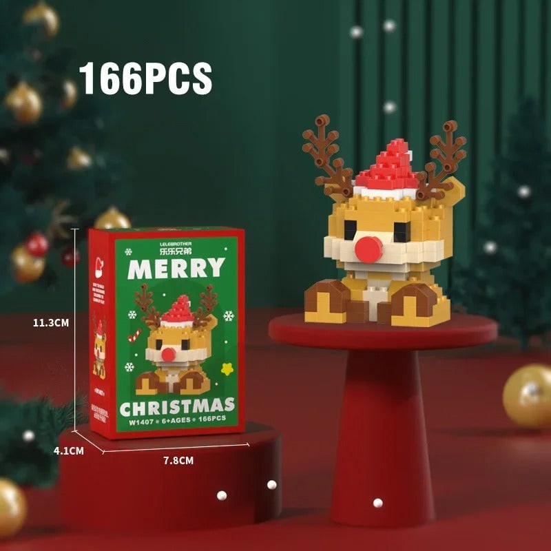 Micro bouwblokjes en minisets met feestelijke kerstfiguren