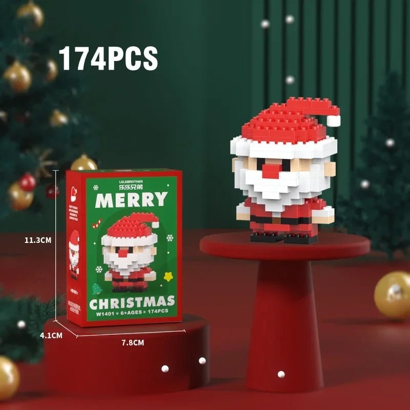 Micro bouwblokjes en minisets met feestelijke kerstfiguren