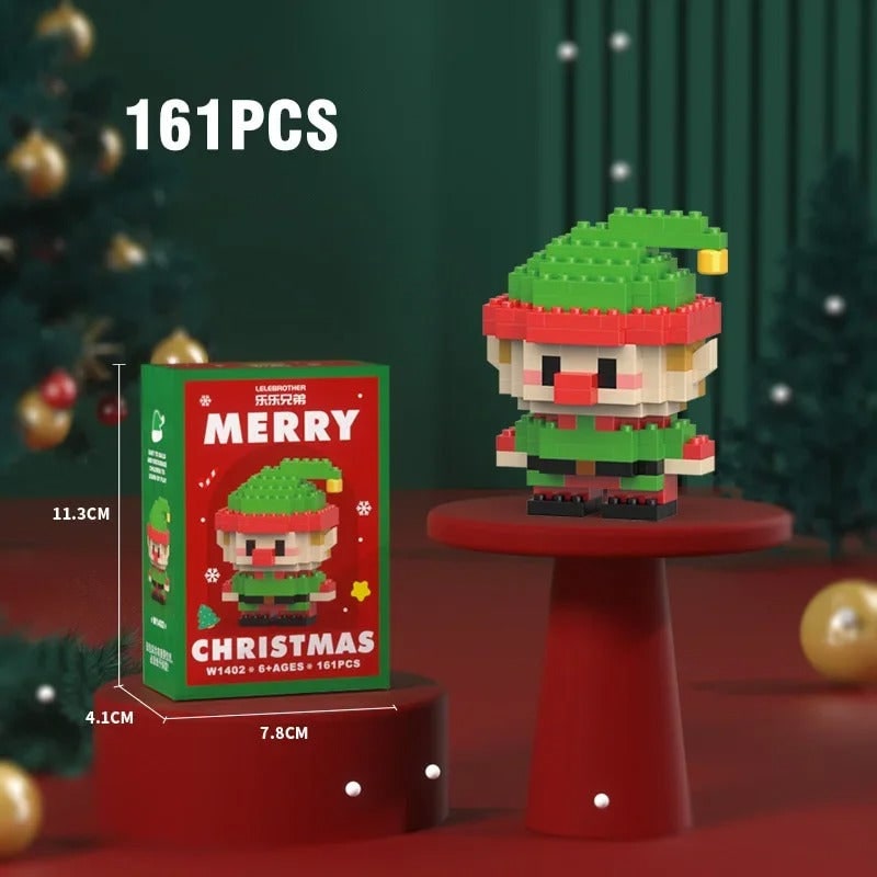 Micro bouwblokjes en minisets met feestelijke kerstfiguren