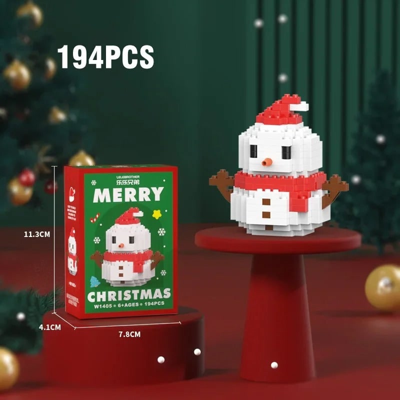 Micro bouwblokjes en minisets met feestelijke kerstfiguren