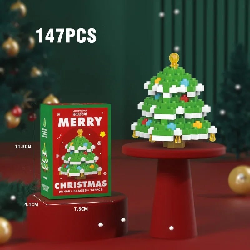Micro bouwblokjes en minisets met feestelijke kerstfiguren