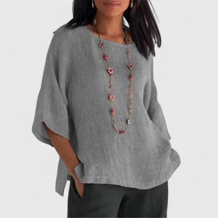 Mireille oversized linnen damesblouse