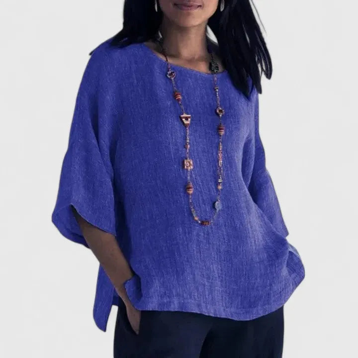 Mireille oversized linnen damesblouse