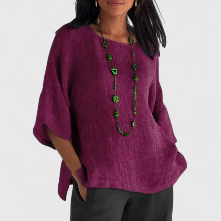 Mireille oversized linnen damesblouse