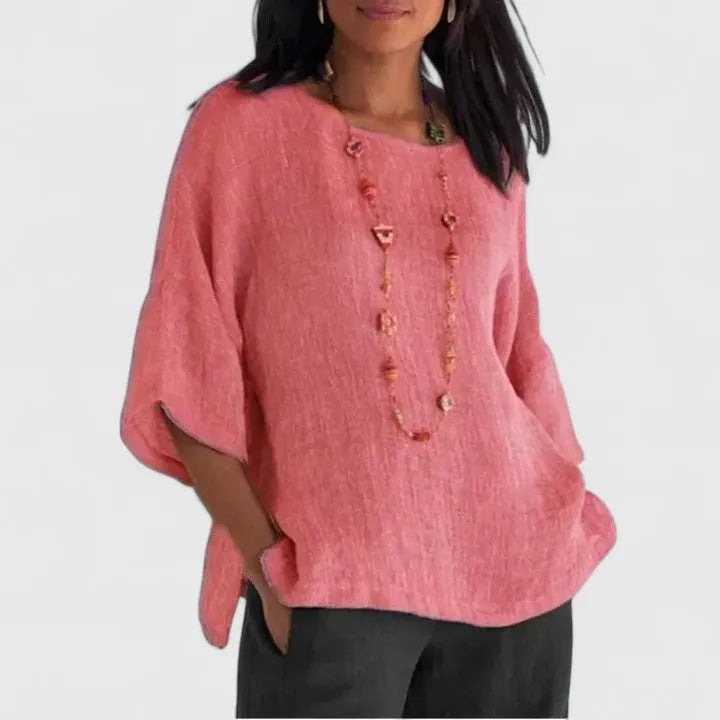 Mireille oversized linnen damesblouse