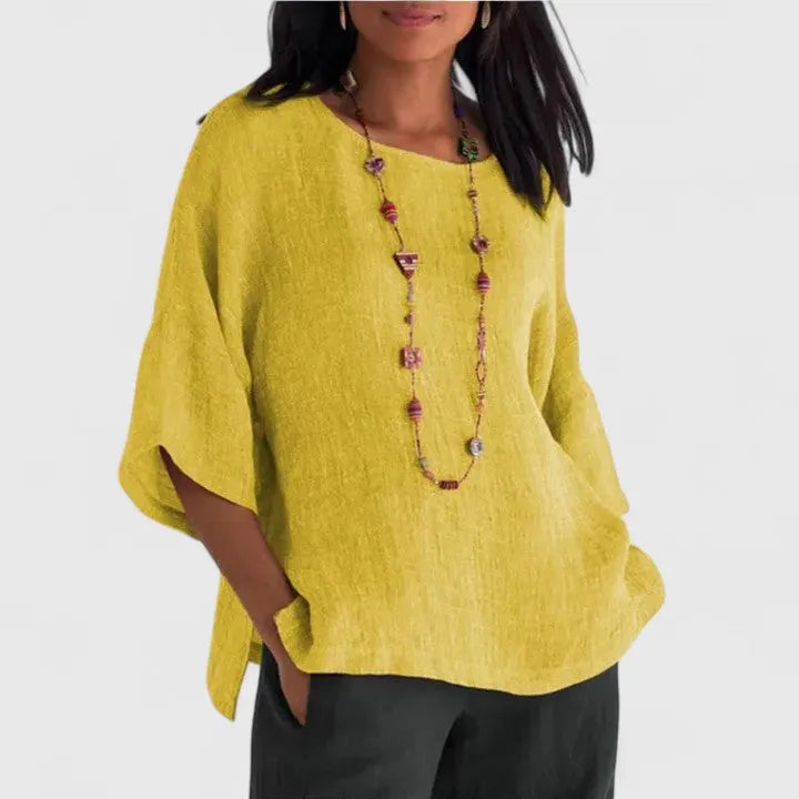 Mireille oversized linnen damesblouse