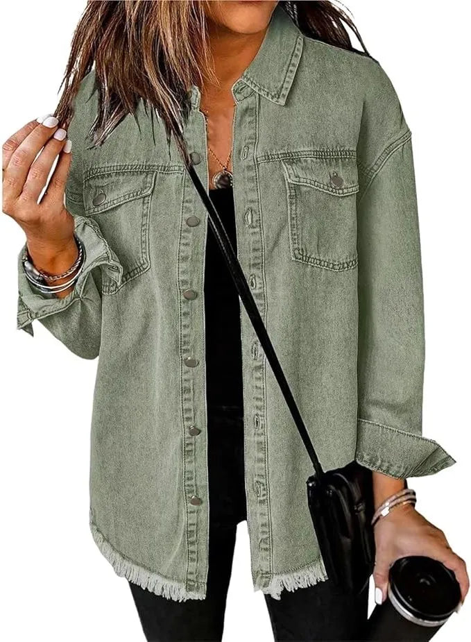 Natania oversized spijkerjas voor dames met knoopsluiting