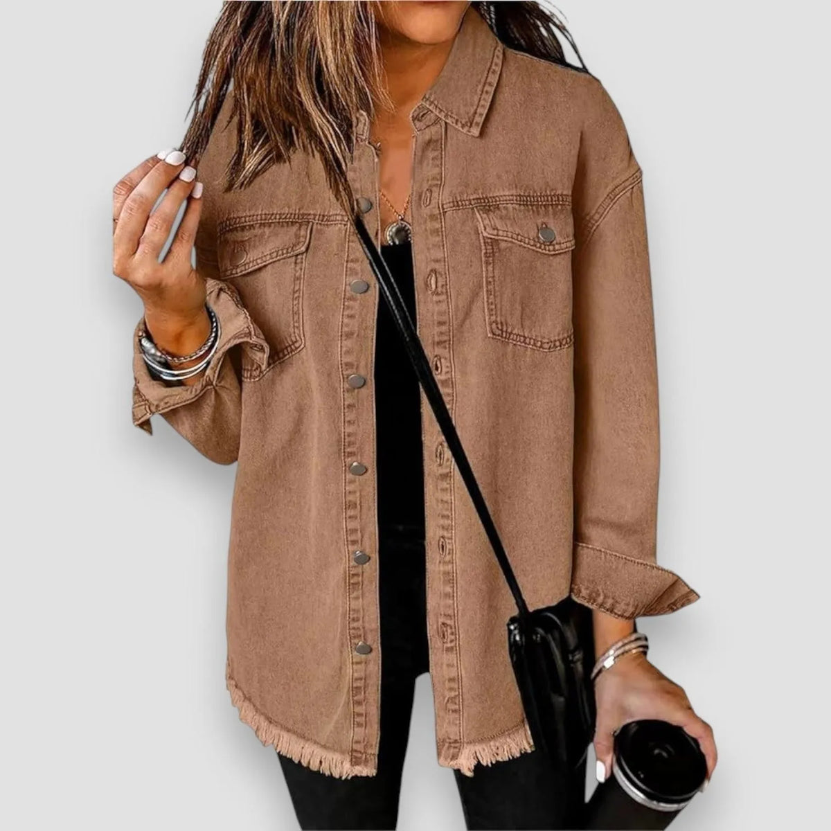Natania oversized spijkerjas voor dames met knoopsluiting