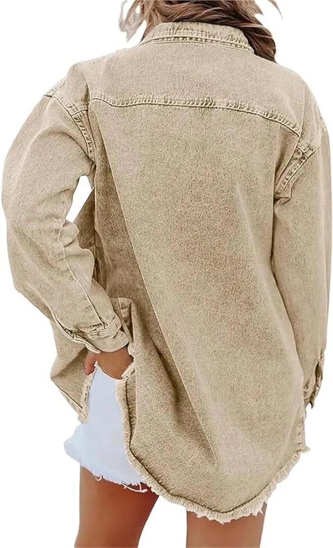 Natania oversized spijkerjas voor dames met knoopsluiting
