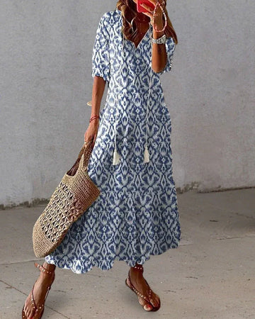 Noor boho midijurk met ikatprint voor dames