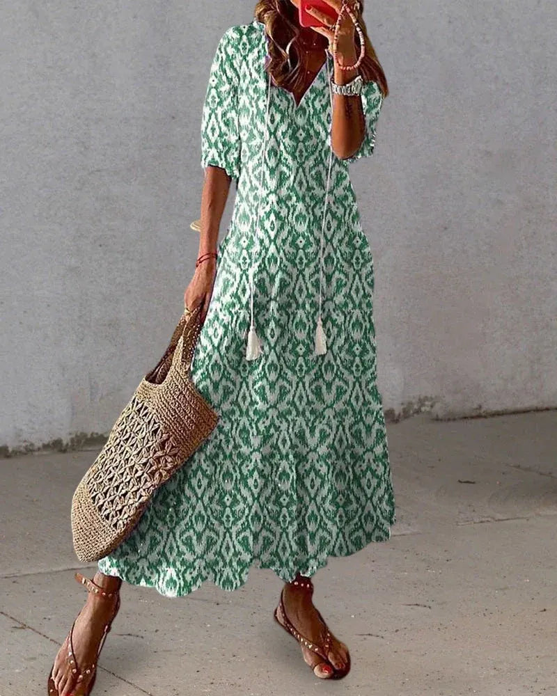 Noor boho midijurk met ikatprint voor dames