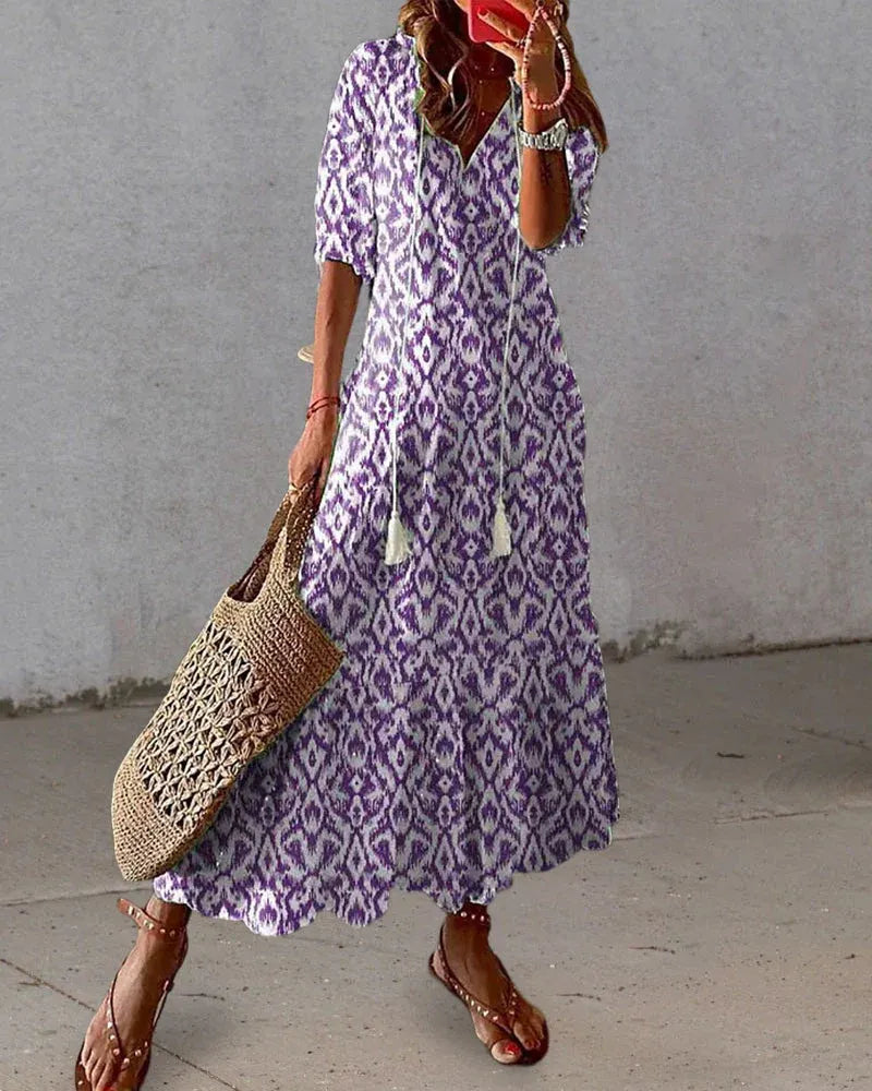 Noor boho midijurk met ikatprint voor dames