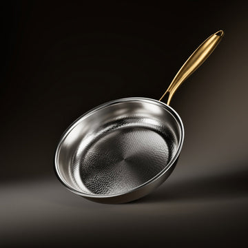 Met de hand gehamerde titanium braadpan met coatingvrij oppervlak