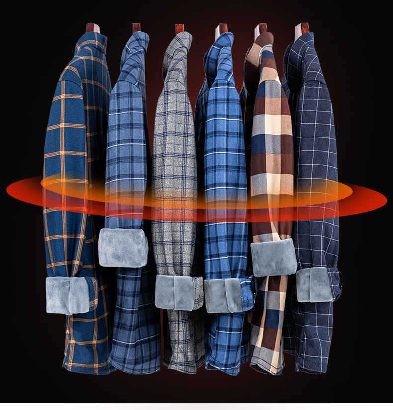 Comfortabel, dik, warm herenoverhemd voor herfst en winter - Tommy