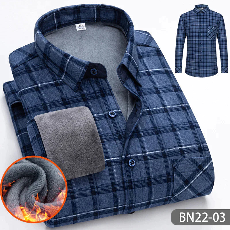 Comfortabel, dik, warm herenoverhemd voor herfst en winter - Tommy