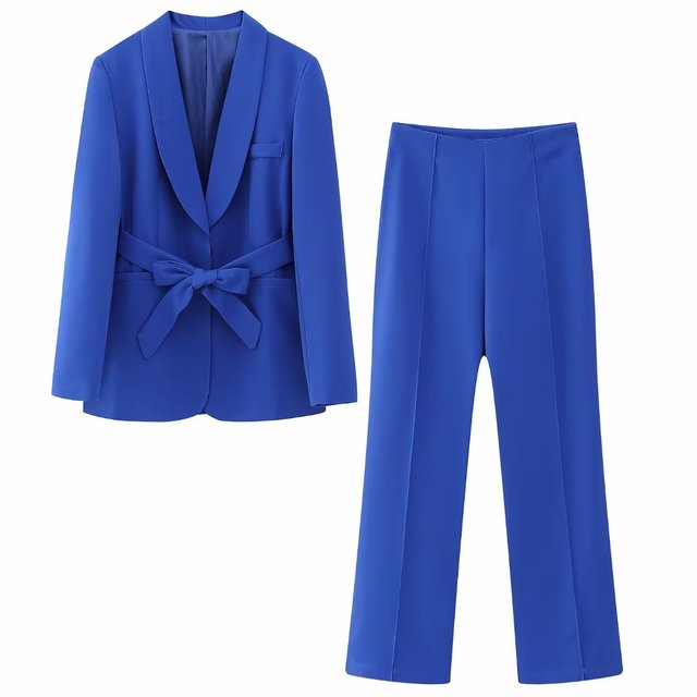 Blazer met riem en pantalon voor dames