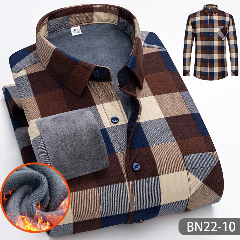 Comfortabel, dik, warm herenoverhemd voor herfst en winter - Tommy