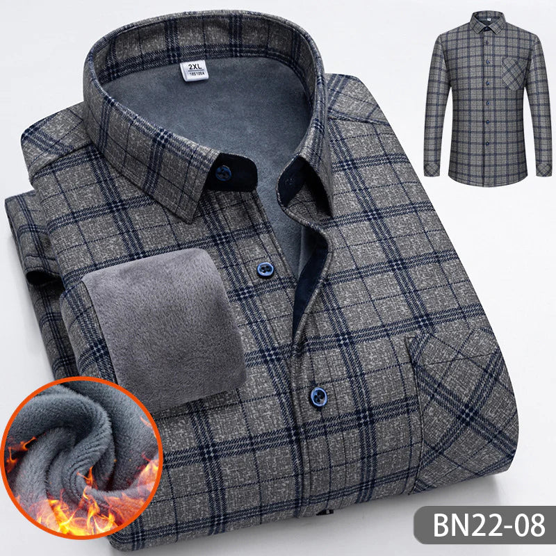 Comfortabel, dik, warm herenoverhemd voor herfst en winter - Tommy