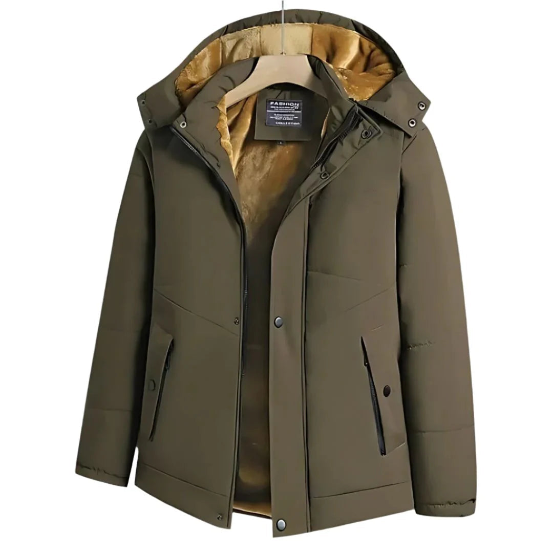 Warme Heren Winterjas met Fleecevoering en Capuchon - Tobias