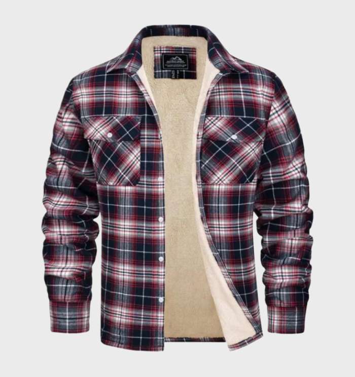 Flanellen Herenjack in vintage Stijl met fleece Voering - George