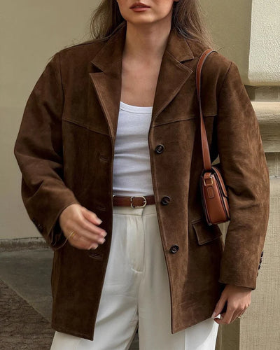 Suède blazer voor dames