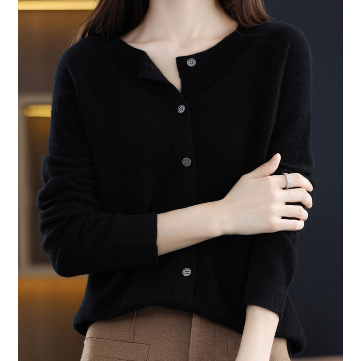 Zachte Merino Wollen Dames Cardigan - Milana