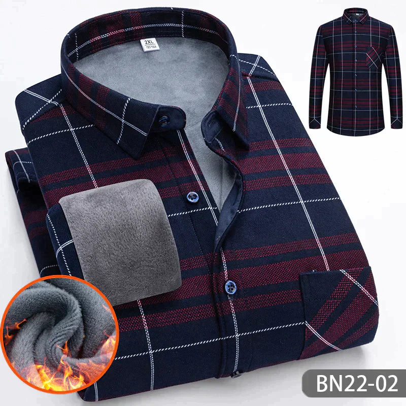 Comfortabel, dik, warm herenoverhemd voor herfst en winter - Tommy