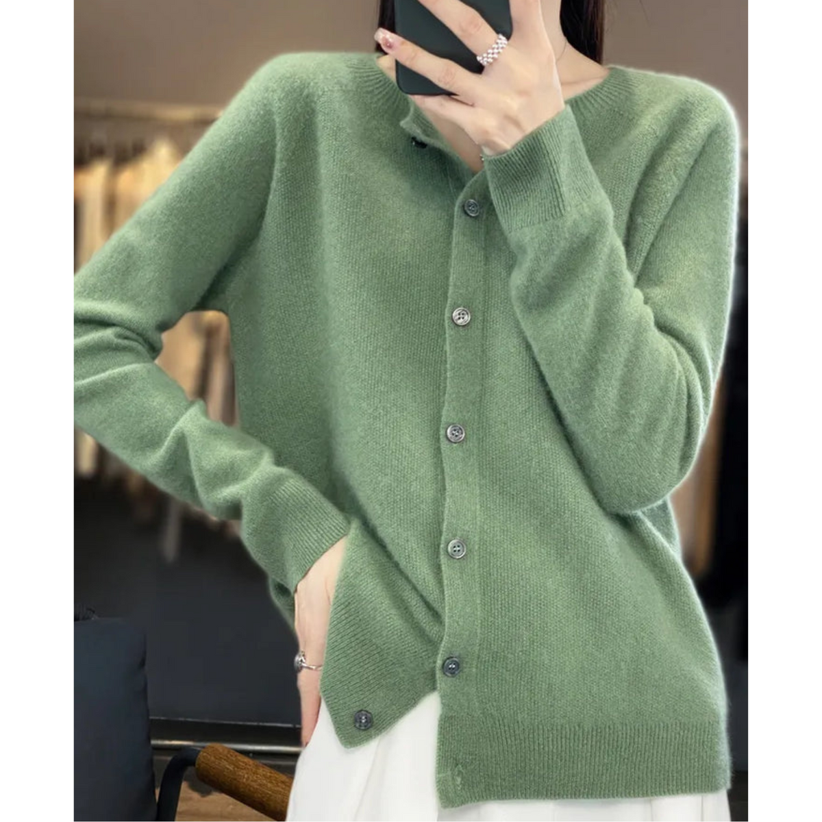 Zachte Merino Wollen Dames Cardigan - Milana