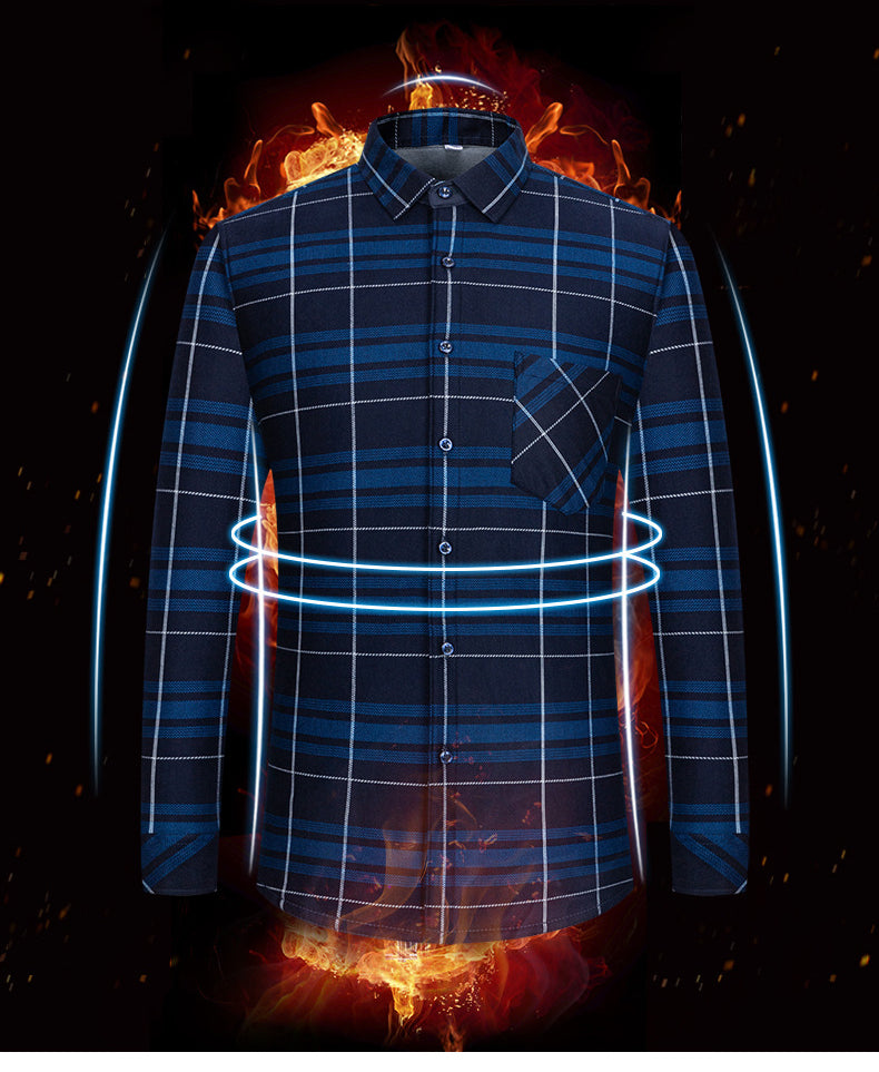 Comfortabel, dik, warm herenoverhemd voor herfst en winter - Tommy