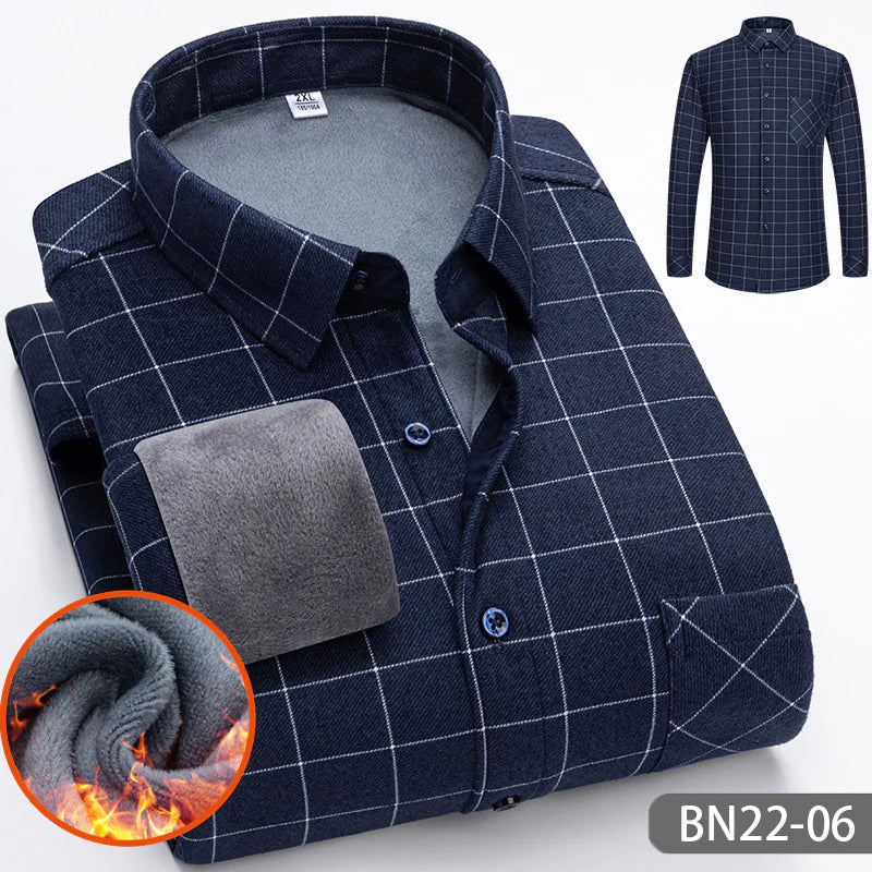 Comfortabel, dik, warm herenoverhemd voor herfst en winter - Tommy