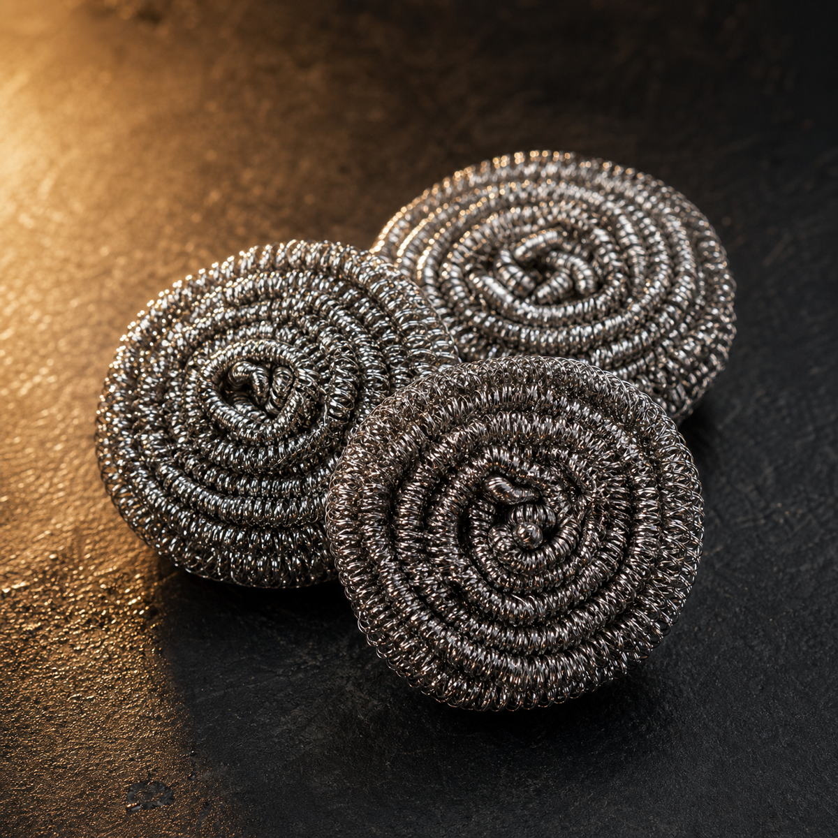 Titanium pannenschrobber | Roestvrije reinigingsspiralen (set van 3)
