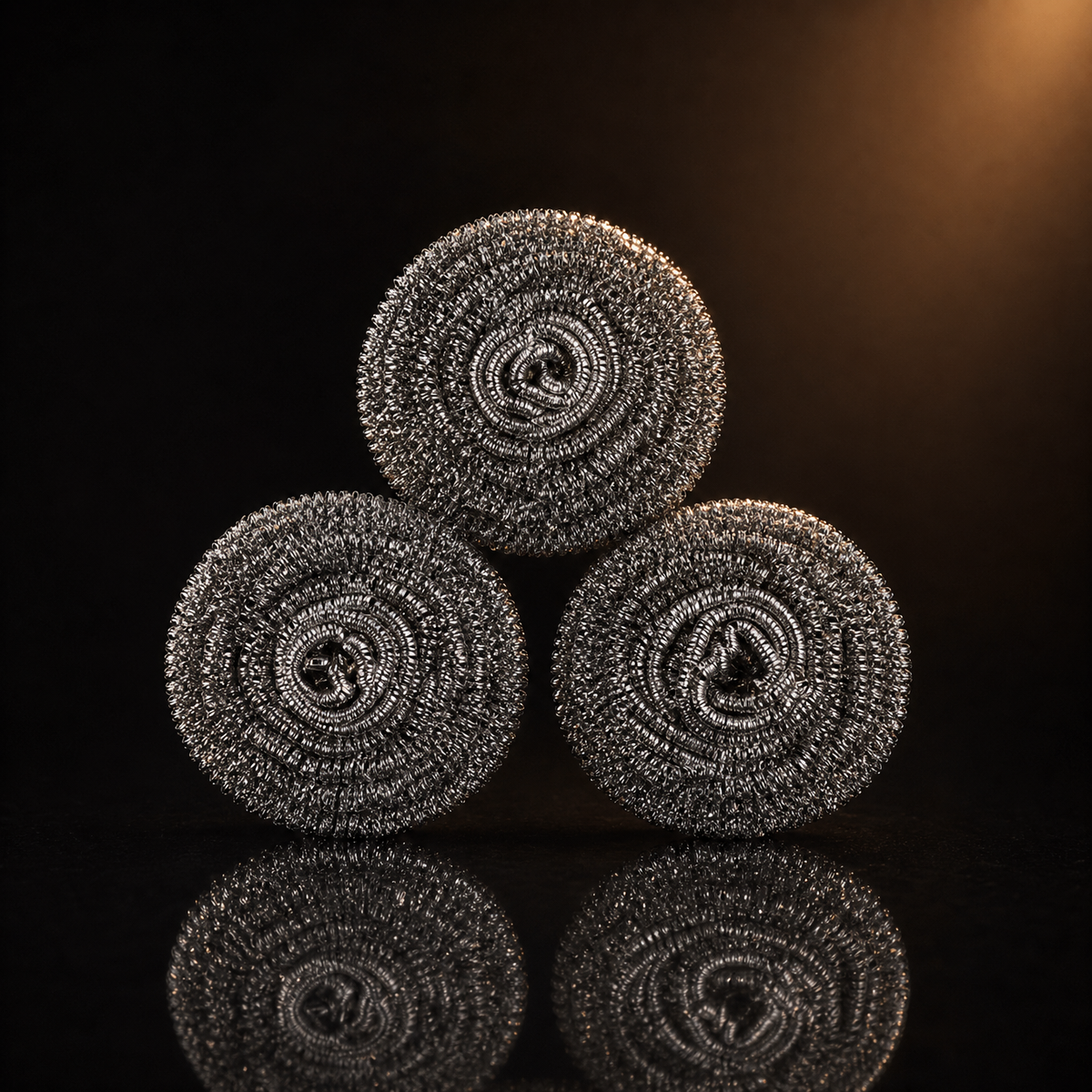 Titanium pannenschrobber | Roestvrije reinigingsspiralen (set van 3)
