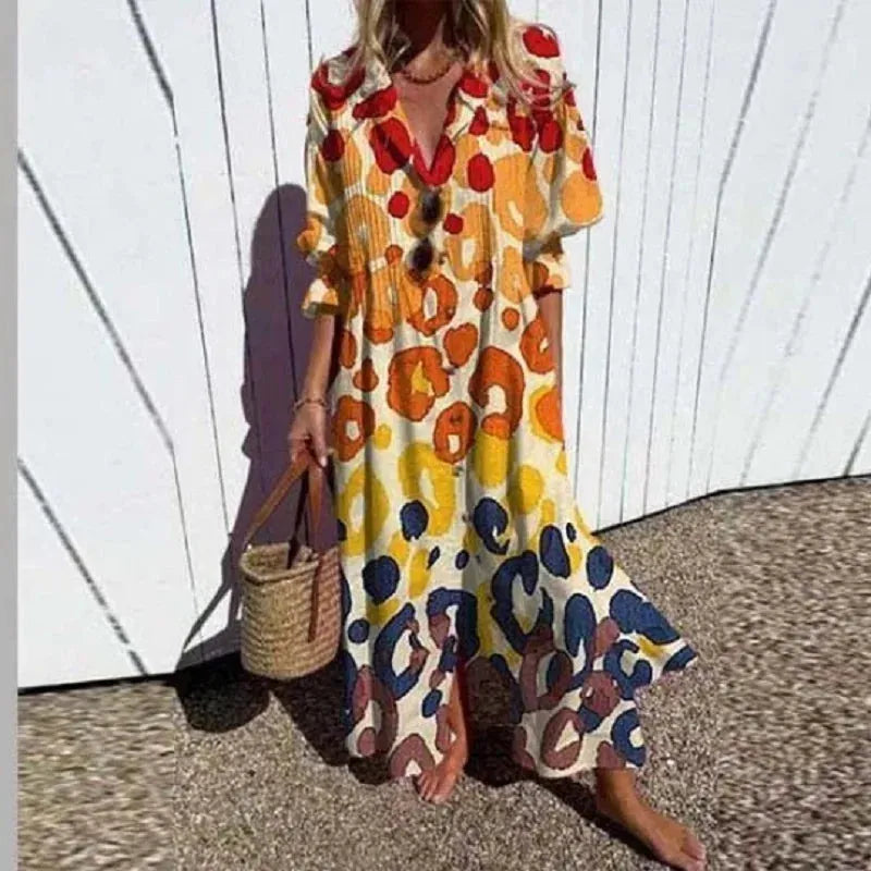 Ora midiblousejurk voor dames met bloemenprint