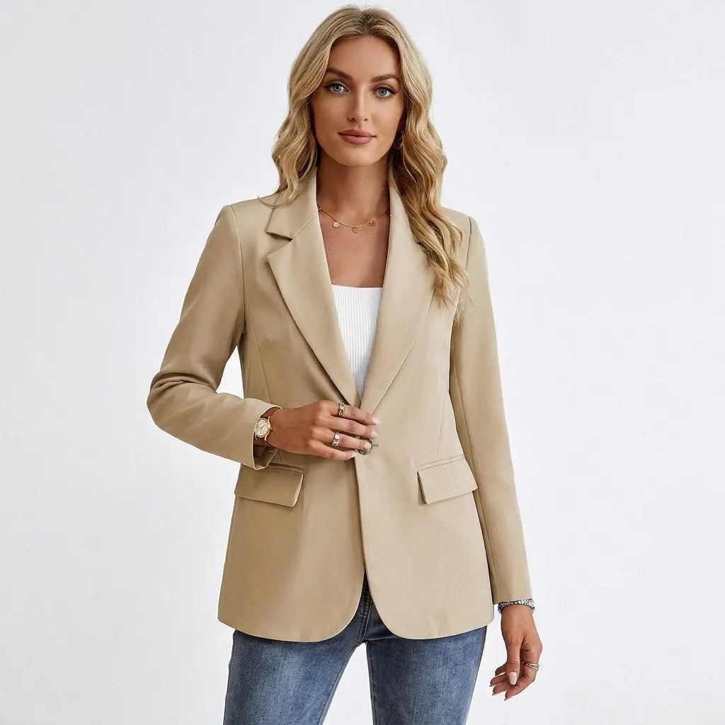 Oriane getailleerde damesblazer met enkele knopenrij en revers met inkeping