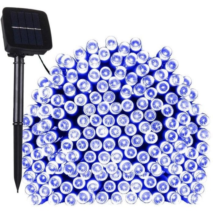 Zonne-energie lichtsnoer voor buiten met 100 LED's sprookjesverlichting voor tuin en landschap met verstelbaar paneel