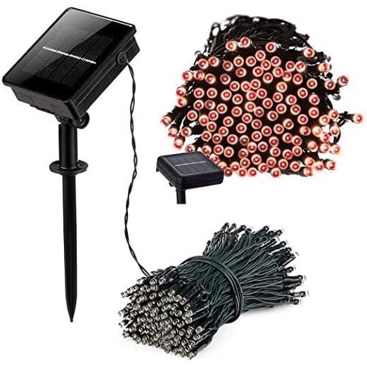 Zonne-energie lichtsnoer voor buiten met 100 LED's sprookjesverlichting voor tuin en landschap met verstelbaar paneel