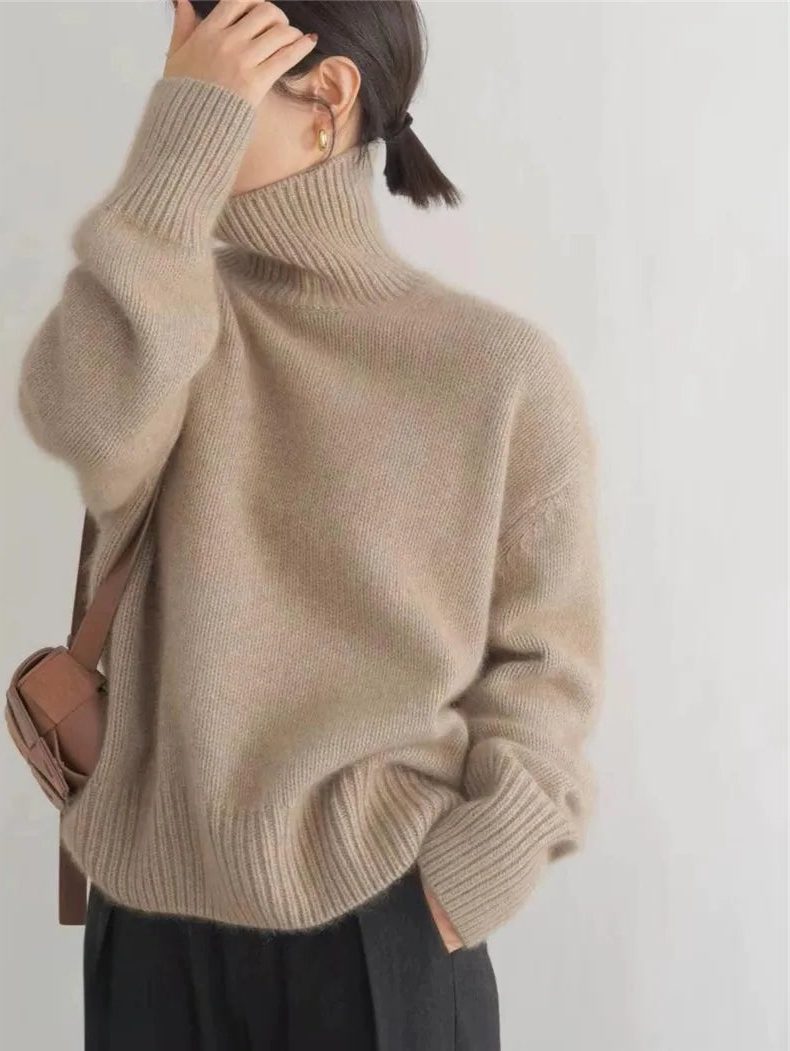 Oversized kasjmieren trui met col voor dames
