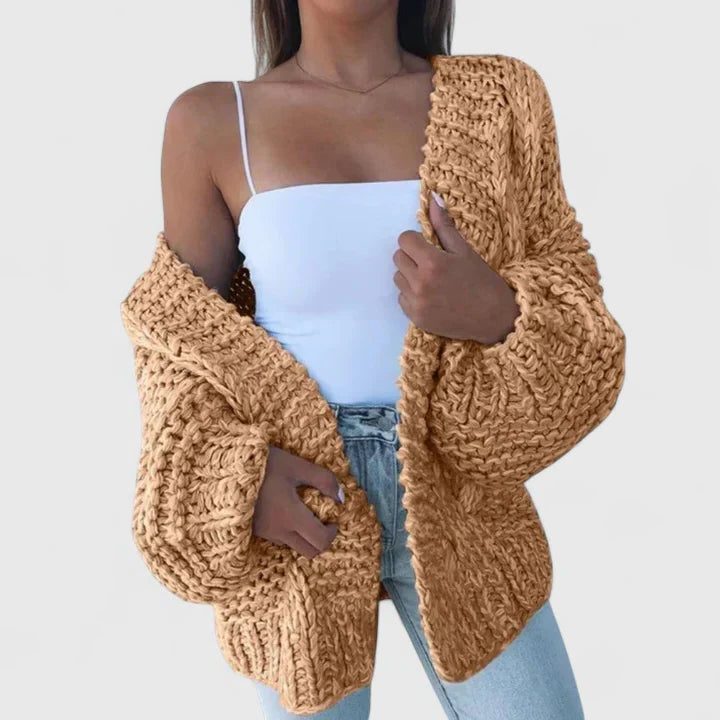 Oversized grofgebreid vest voor dames