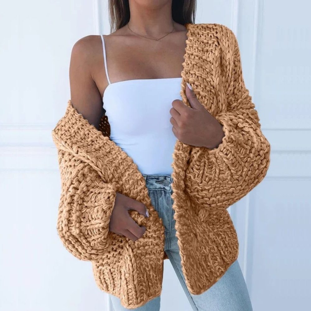 Oversized grofgebreid vest voor dames
