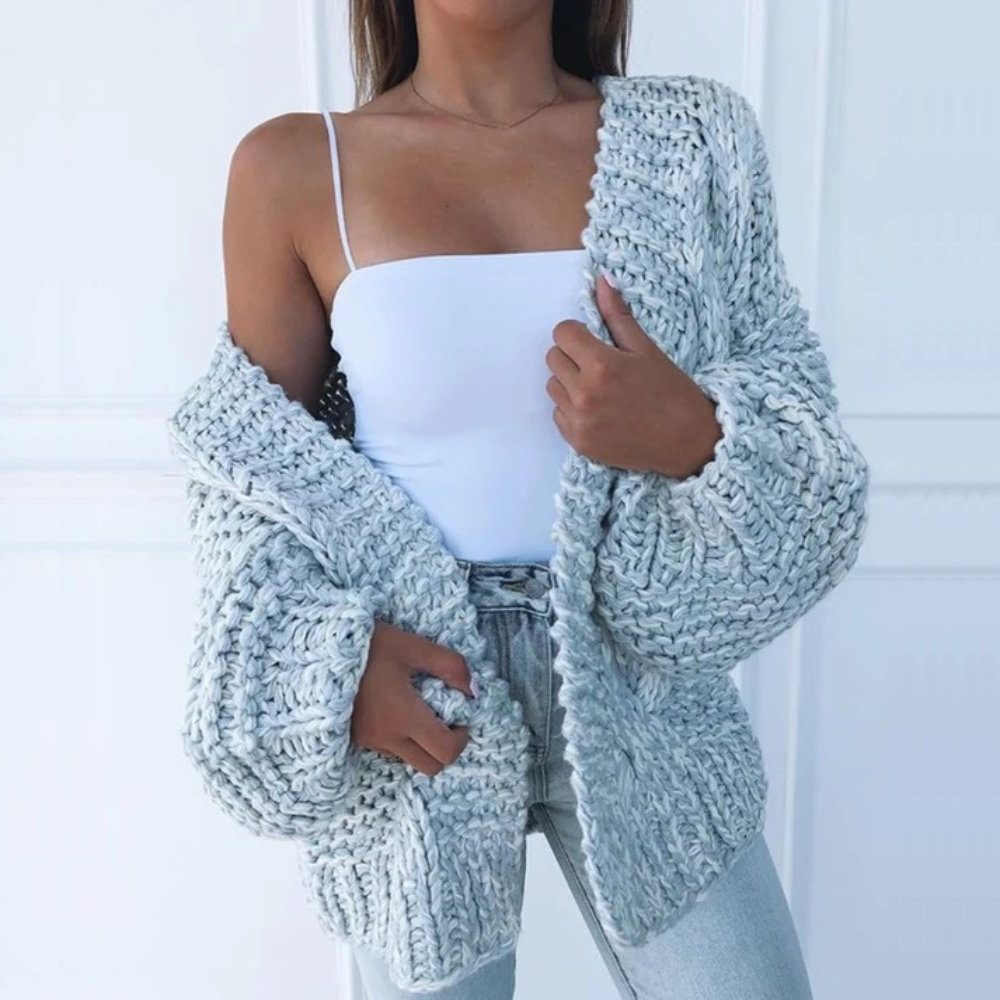 Oversized grofgebreid vest voor dames