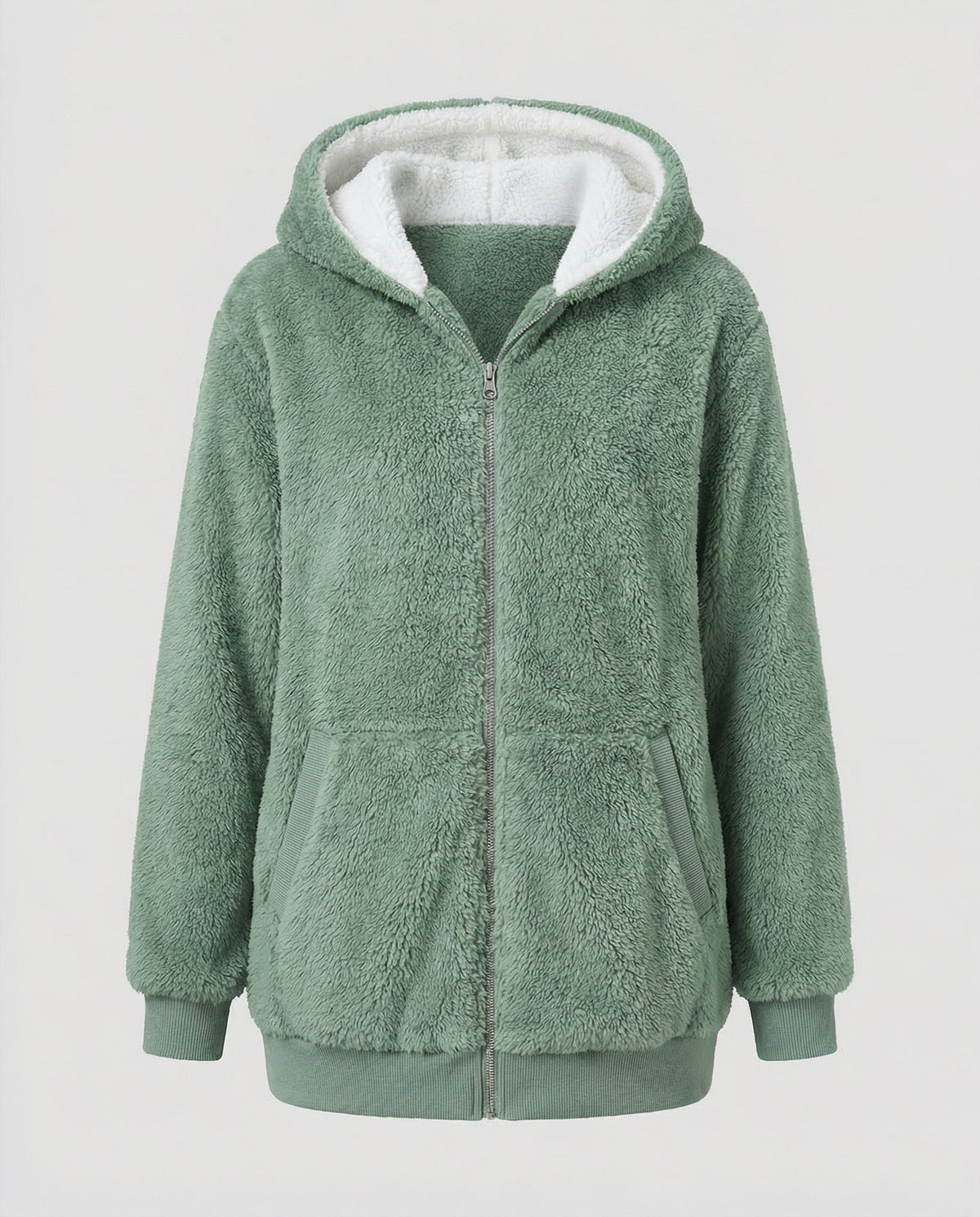 Oversized fleecejack met capuchon en trekkoorden voor dames