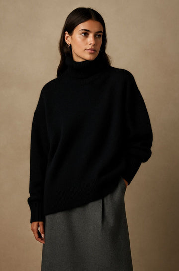 Oversized cashmere trui met col voor dames