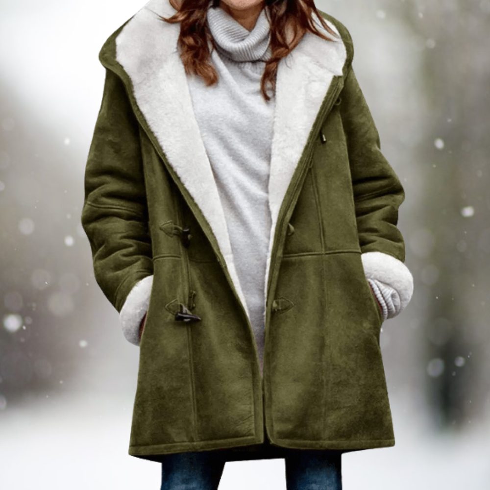 Oversized parka met sherpafoering en houtje-touwtjesknopen voor dames