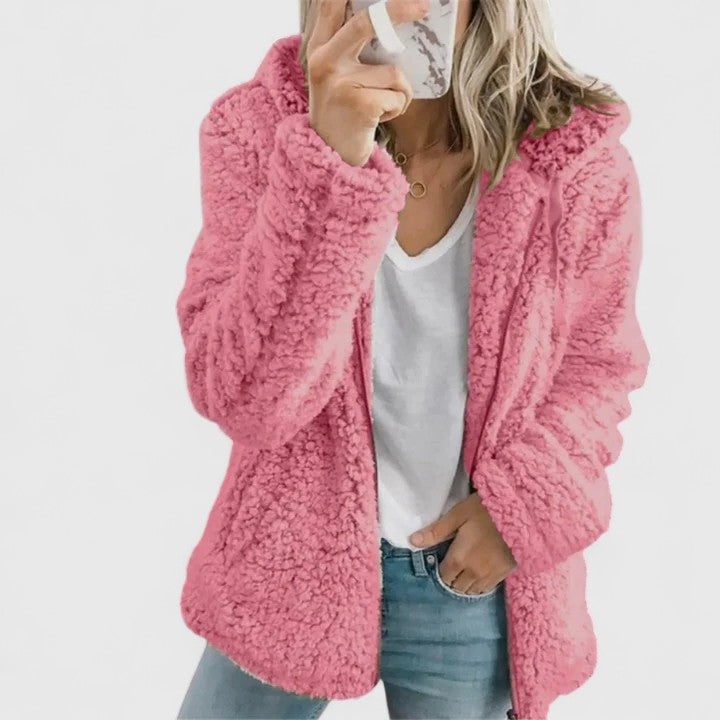 Oversized teddyfleece jack voor dames