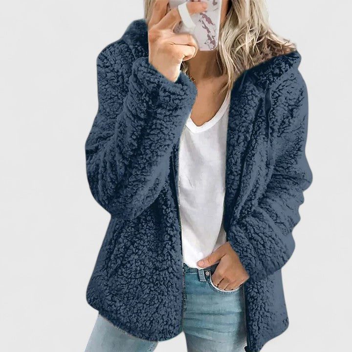 Oversized teddyfleece jack voor dames